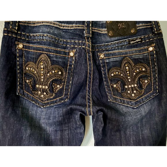 Miss Me Denim - Miss Me Boot Cut Gothic Fleur De Lis Jeans JP5075b